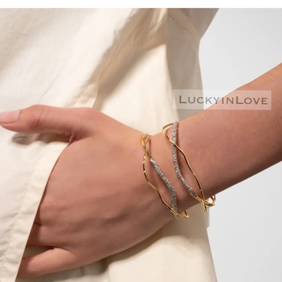 ALEXIS BITTAR • Solanales Gold Silver Crystal Cuff Bracelet - Picture 10 of 16